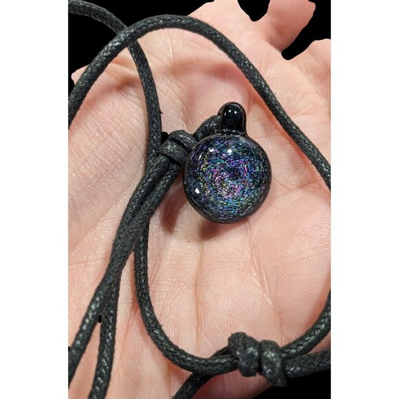Whimsical Galaxy Dichroic Glass Pendant Necklace - Picture 4 of 8
